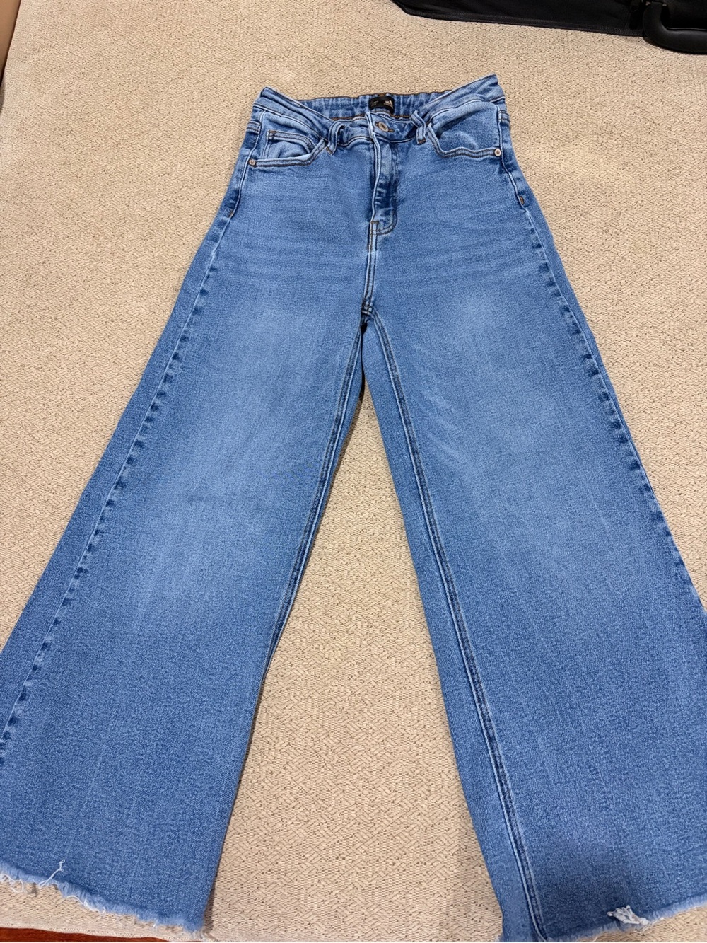 Black Label Wide-Leg Flare Jeans in Light Blue